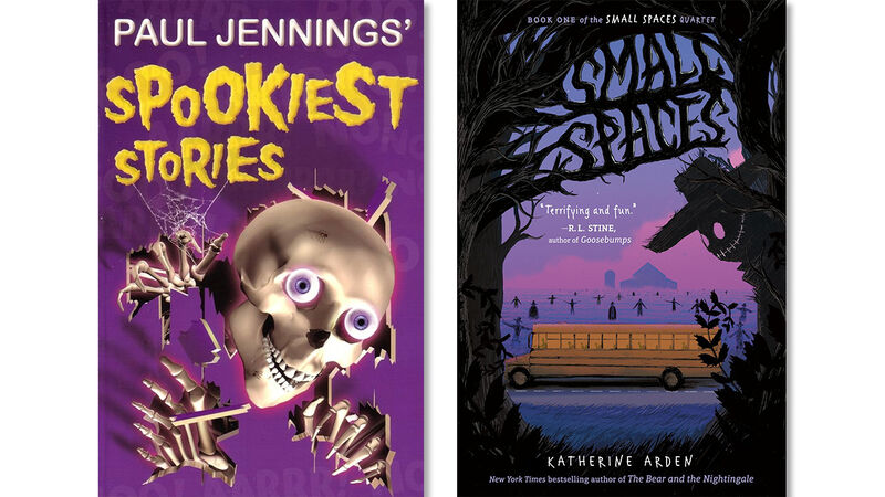 The front covers of Paul Jennings' Spookiest Stories and Small Spaces