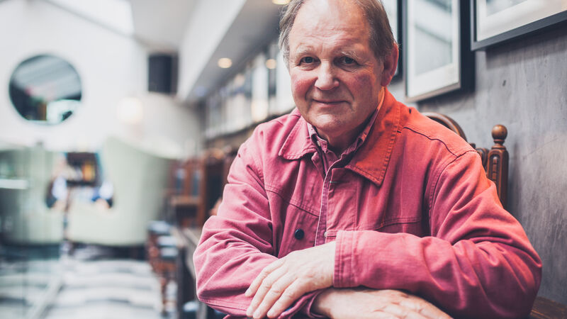Michael Morpurgo looking to camera.