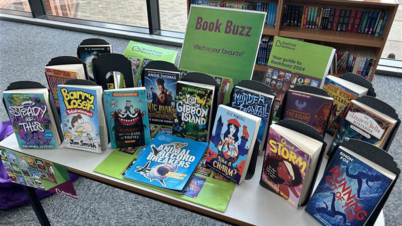 Bookbuzz books on display at Oldham Academy