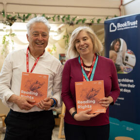 Frank and Diana at the reading rights campaign launch with the report in their hands