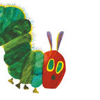 An illustration of a caterpillar from the front cover of The Very Hungry Caterpillar