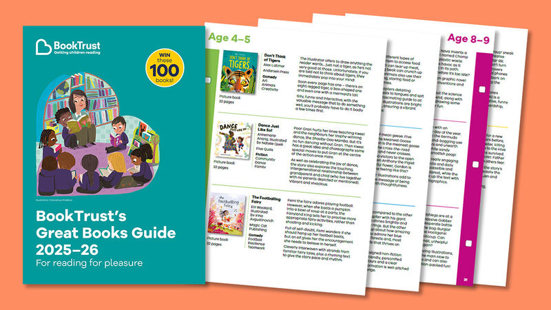 The front cover of the Great Books Guide and pages from inside