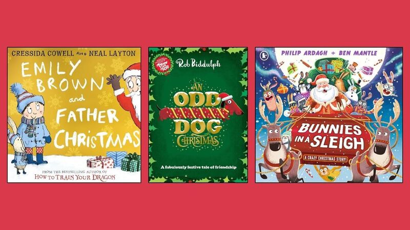 The front covers of Emily Brown and Father Christmas, An Odd Dog Christmas, and Bunnies in a Sleigh