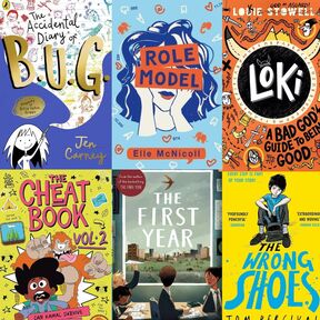 A collage of six colourful book covers