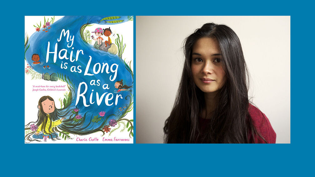 The front cover of My Hair is as Long as a River and a photo of Emma Farrarons