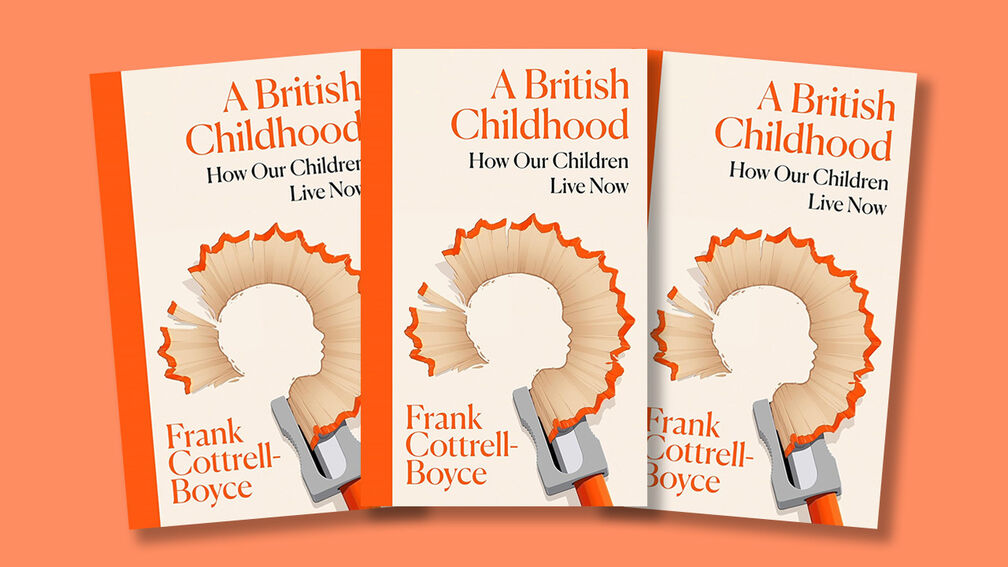 The front cover of A British Childhood - there are three images of the front cover in a fan shape