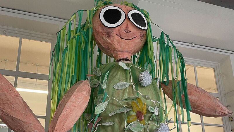 Library artwork inspired by Wild by Emily Hughes. Described by Assistant head Andy Young