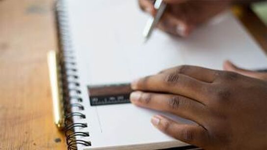 A notepad lying on a table