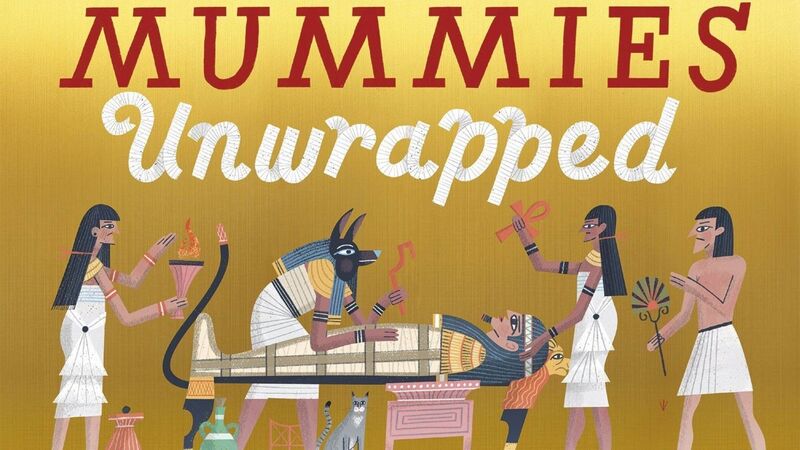 An illustration of Egyptians in Ancient Egypt creating a mummy