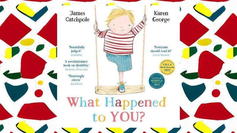 The What happened to you? book's front cover shows a young bow on a swing alongside the title