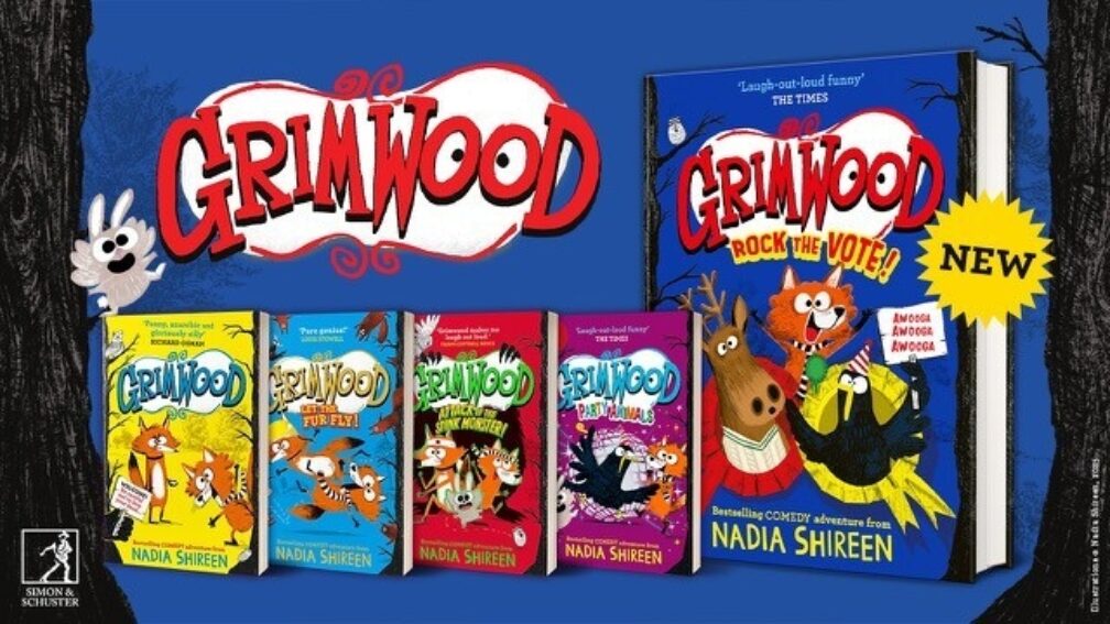 The front covers of the five Grimwood books