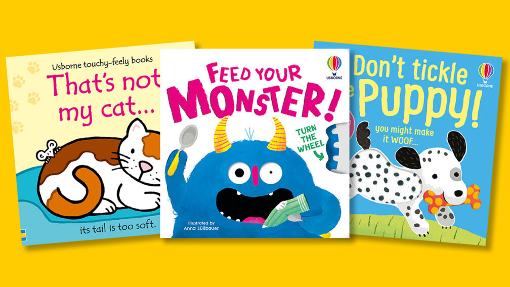 The front covers of Thats Not My Cat Feed Your Monster and Dont Tickle the Puppy